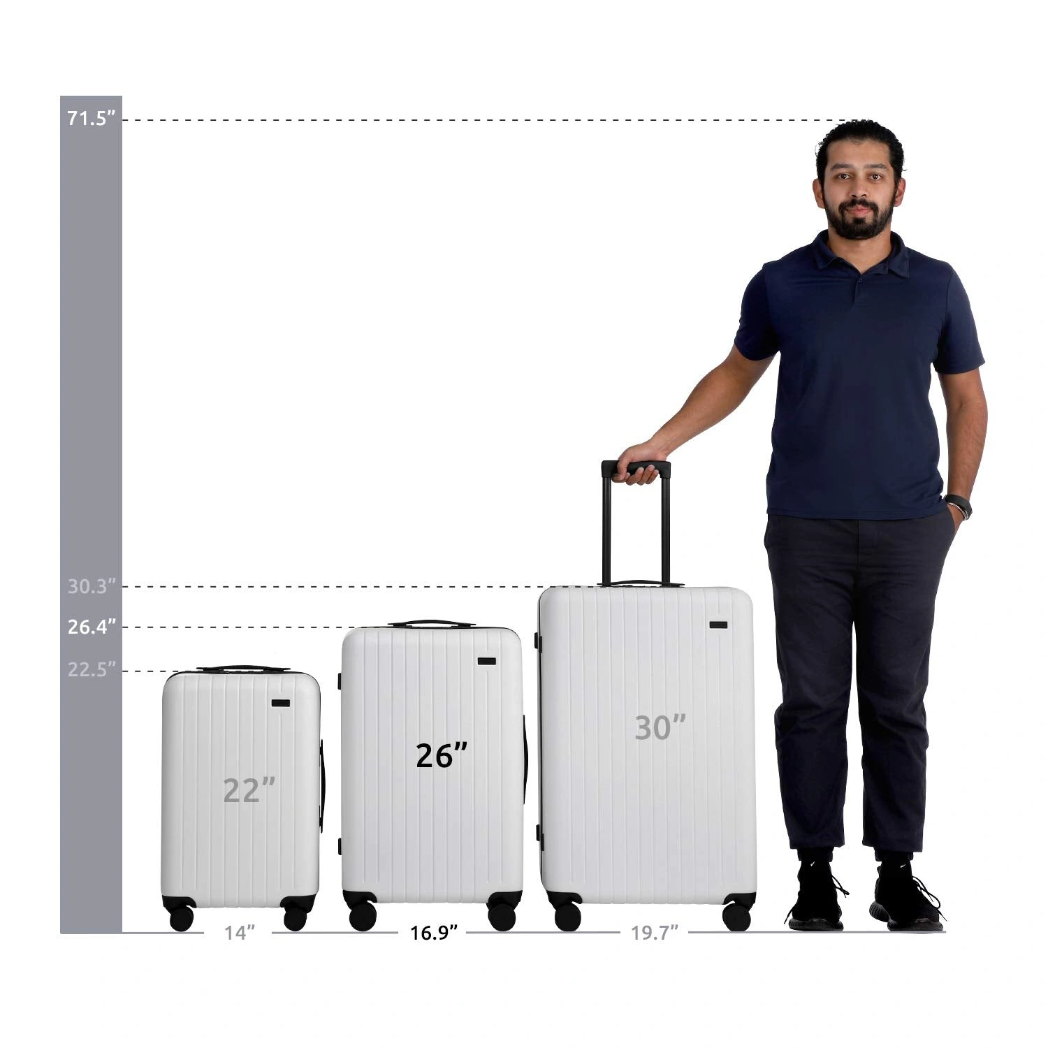 Effortless Travel The 26" White Rolling Suitcase with Spinner Wheels